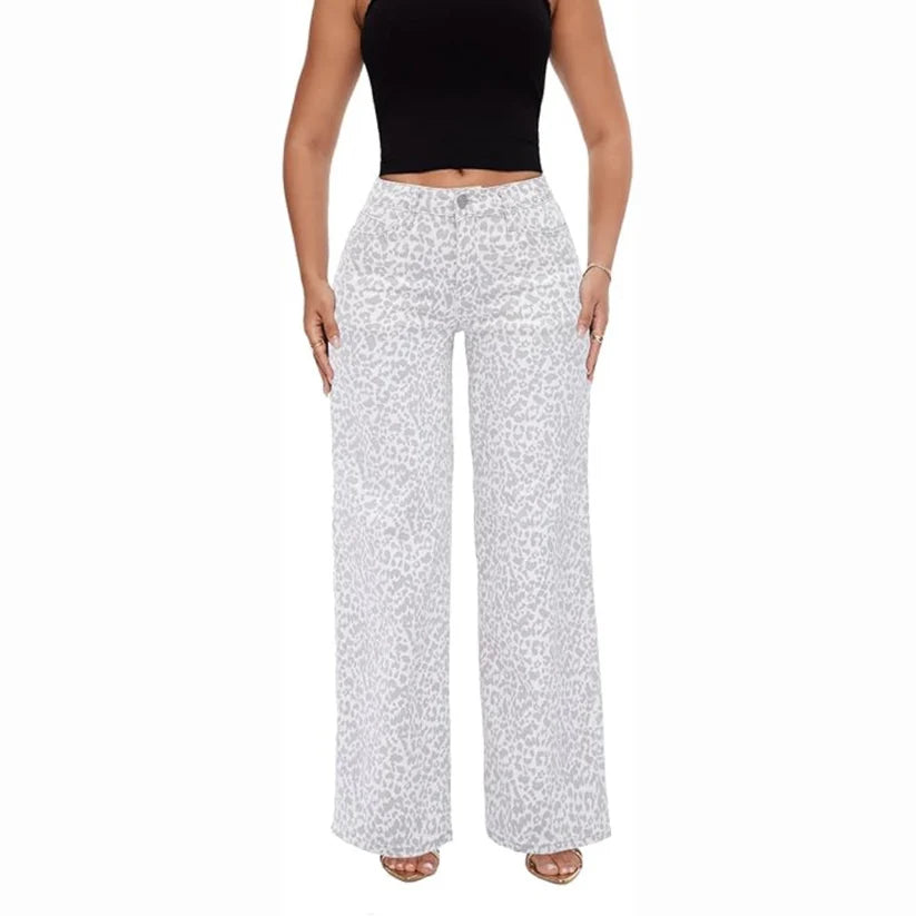 Mid-Low Rise Stretch Wide-Leg Baggy Jeans